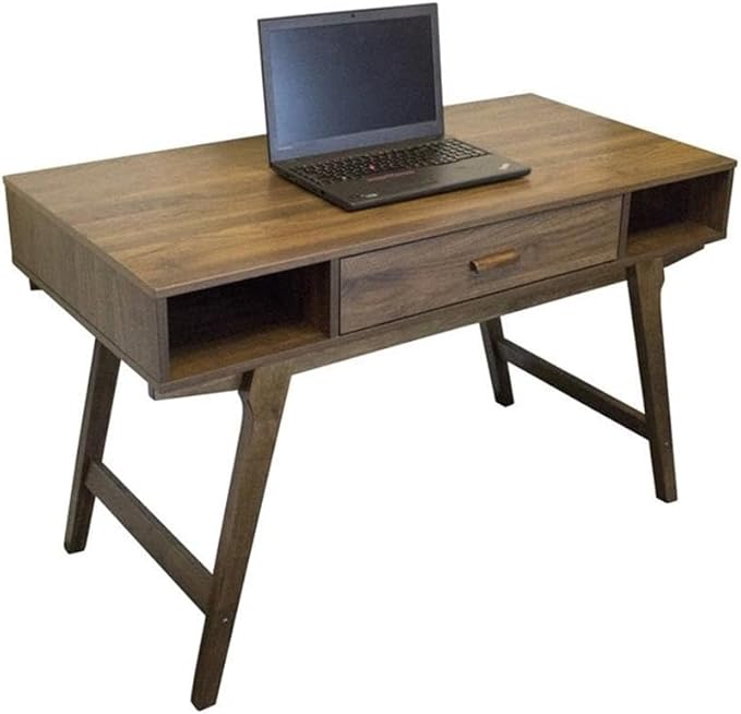 OS Home and Office Model Mid Century One Drawer and Sturdy Legs Desk Brown