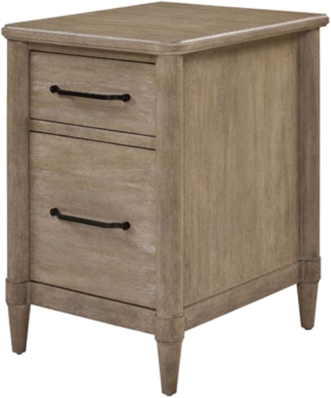 2 Drawer Small File Cabinet with Lock Under Desk Locking Storage Drawers Organizer for HomeOffice Farmhouse Solid Wood Filing CabinetsSand