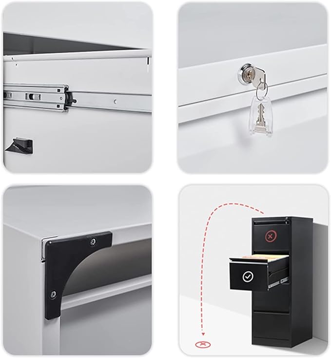 Iron File Cabinet Office Storage Cabinet Drawer Metal Frame Simple File Cabinet Living Room Cabinet Vertical File Cabinet