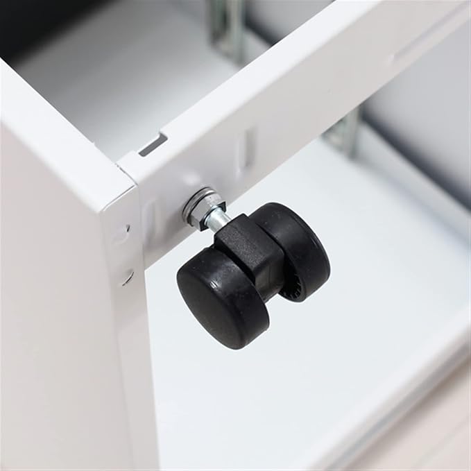 GRFIT File Cabinet Three Drawers Side Pull Metal File Cabinet White Iron Chest of Drawers for Home Office Furniture 30 * 45 * 60cm Filing Cabinets