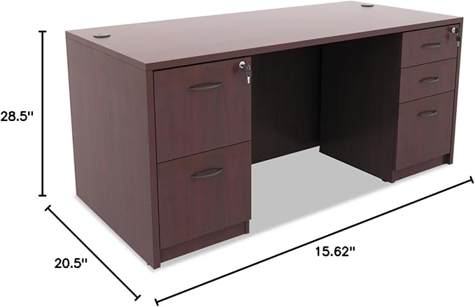 Alera VA542822MC Valencia F/f Drawer Full Pedestal 15 5/8 X 20 1/2 X 28 1/2 Medium Cherry