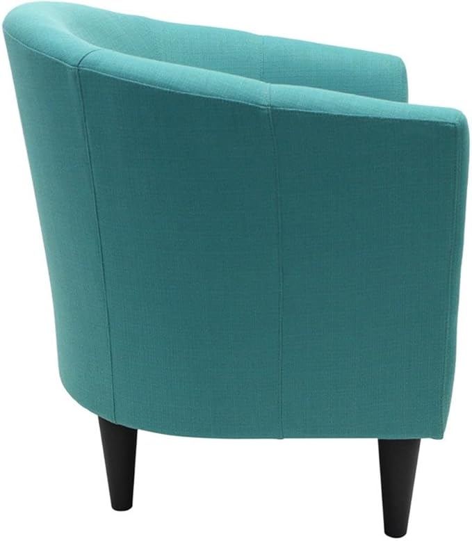 Pemberly Row Traditional Fabric Club Chair 32 H x 30.5 W x 27.5 D Polyester Upholstery Caribbean Blue Finish Padded Seat Classic Accent Chair for Living Room or Home Office
