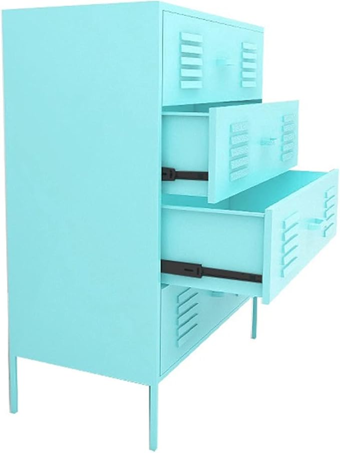 Filing Cabinet Nordic Metal Filing Cabinets for Office Furniture Wide Bucket Cabinet 4 Drawers Storage Cabinets Light Luxury Living Room Cabinet File Storage CabinetsBlueOne Size