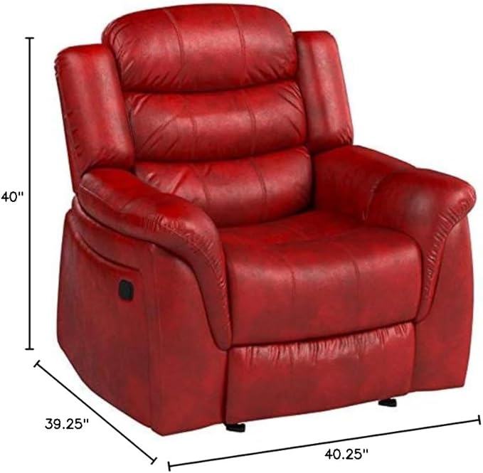 Christopher Knight Home Hawthorne Glider Recliner Leather Oxblood Red