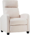 Recliner Chair for Adults Living Room Chairs Reading Chair with Fabric Padded Seat Backrest Modern Reclining Easy Lounge Bedroom Chair Recliner Chair for Bedroom (Beige)