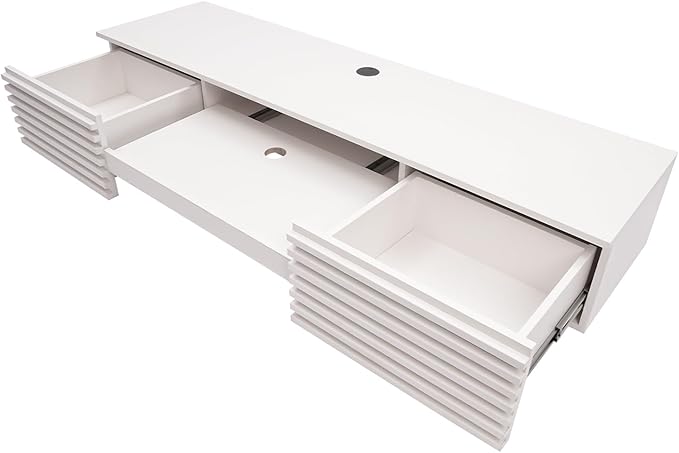 Wall Mounted DeskFloating Hanging DesksWall-Mounted Computer Table TableComputer ShelfFloating Shelf with Pull Out Drawer for Office Home (White)