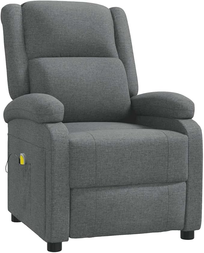 Dark Grey Fabric Massage Chair Single Recliner with Adjustable Positions Ergonomic Design for Living Room &amp Home Office Relaxation Max 220.5 lbs Capacity
