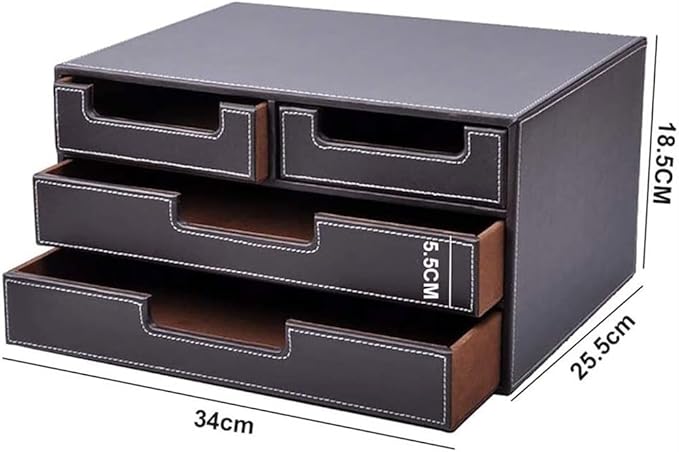 Filing Cabinets for Home Office Storage Drawers 4 Drawer Organizer Multi-Functional Leather File Cabinet Office Supplies Desktop Storage