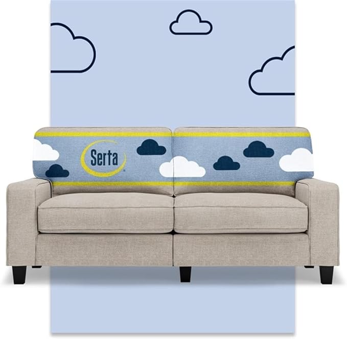 Pemberly Row 73 Track Arm Sofa Light Gray Upholstery Removable Covers Solid Wood Frame Modern Classic Design Compact Size for Smaller Apartments Living Room or Home Office Furniture