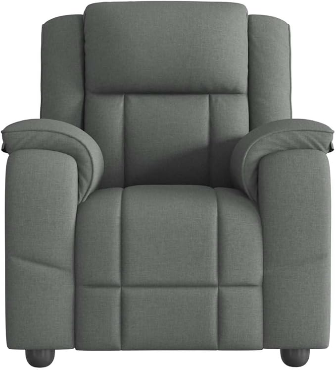 vidaXL Recliner Chair Dark Grey Polyester Metal Plywood Foam PP Fiber