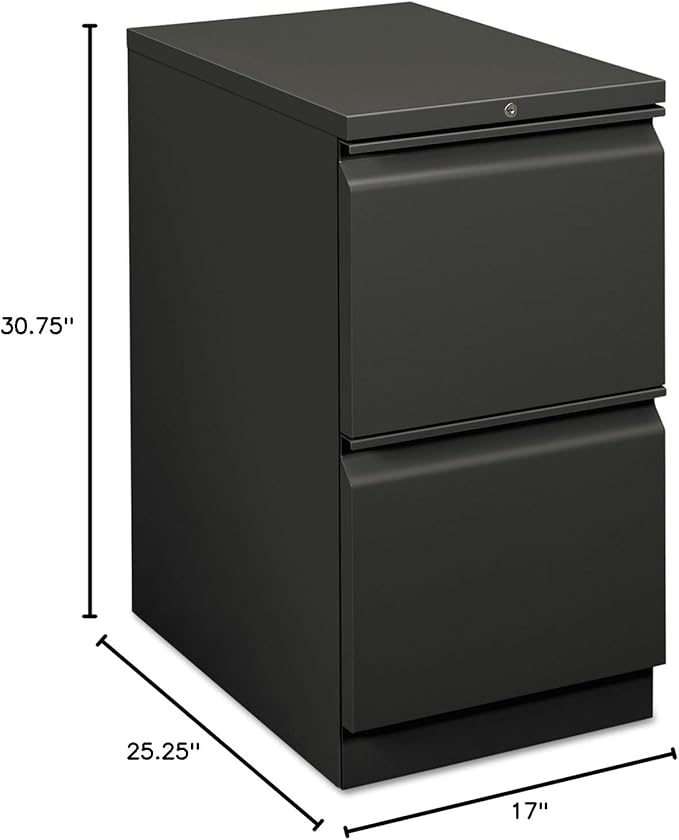 HON 33823RS Efficiencies Mobile Pedestal File w/Two File Drawers 22-7/8d Charcoal