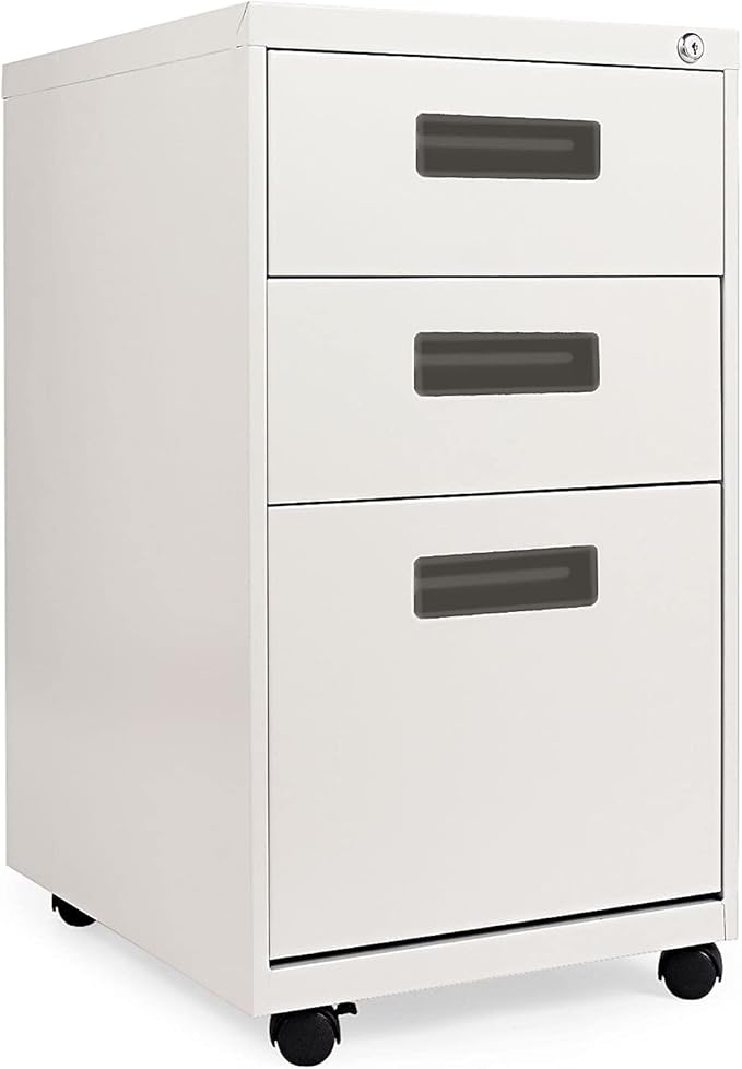 Alera PABBFLG Three-Drawer Metal Pedestal File 14 7/8w X 19-1/8d X 27-3/4h Light Gray