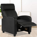 Dkeli Recliner Chair for Living Room Padded Wide Seat Sofa PU Leather Reclining Chair with Footrest &amp Backrest Wingback Heavy Duty Modern Single Sofa Home Theater Seating Easy Lounge Black