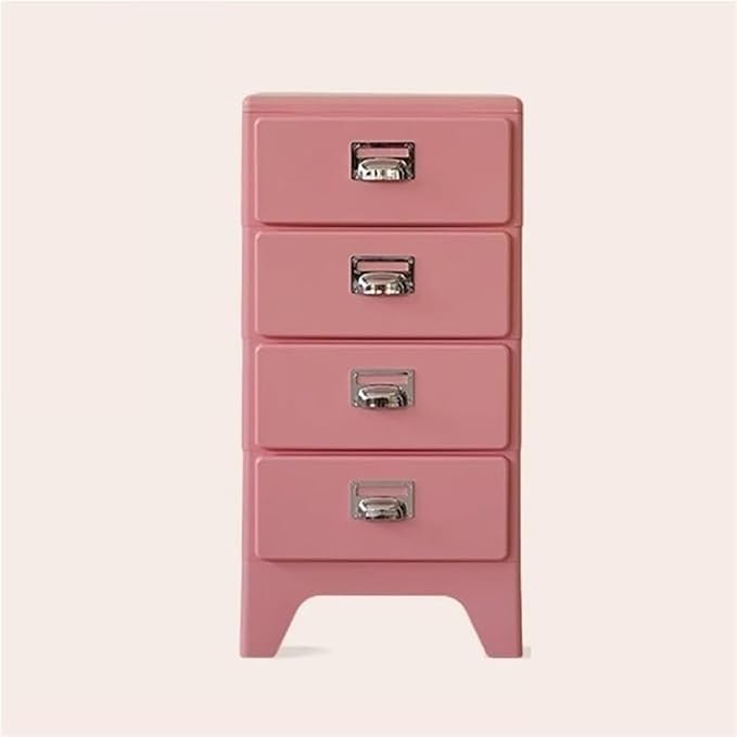 2/3/4/5 Floors Drawer File Cabinet -Retro Style Plastic File Cabinet for Under Desk Storagefor Home or Office Organization Storage CabinetSpace-Saving(31.7in Pink)