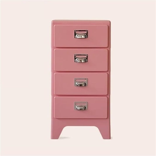 2/3/4/5 Floors Drawer File Cabinet -Retro Style Plastic File Cabinet for Under Desk Storagefor Home or Office Organization Storage CabinetSpace-Saving(31.7in Pink)