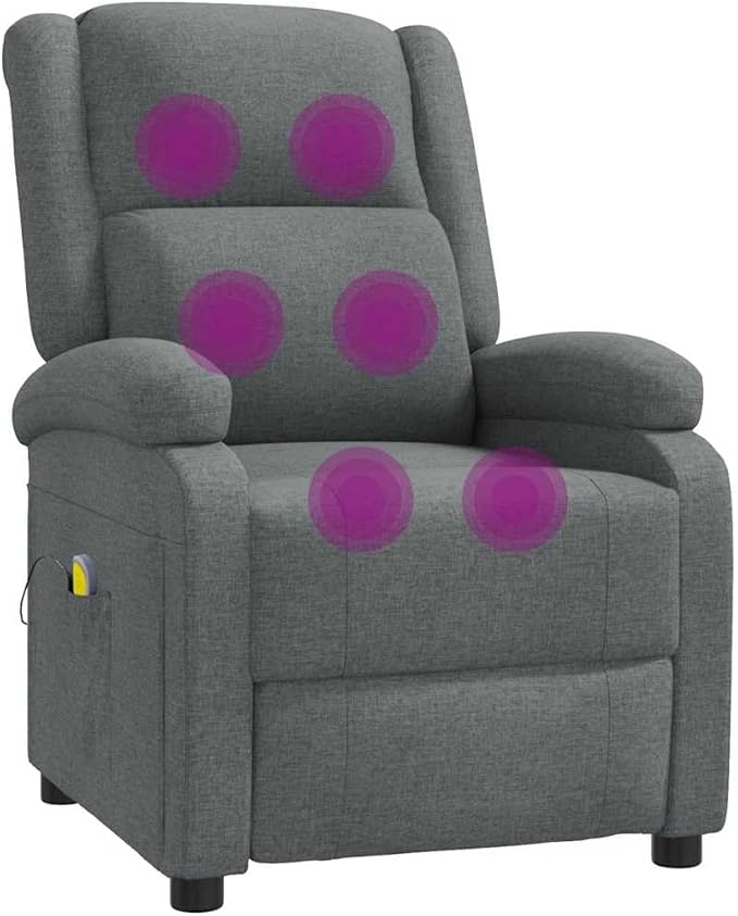 Dark Grey Fabric Massage Chair Single Recliner with Adjustable Positions Ergonomic Design for Living Room &amp Home Office Relaxation Max 220.5 lbs Capacity
