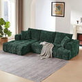 Luxury 108 Sofa with Oversized Chaise L-Shaped Chenille Modular Cloud Couch with Deep Seat &amp 2 Pillows Orange Boneless Couches for Living Room Apartments Homes (Green Left Facing Chaise)