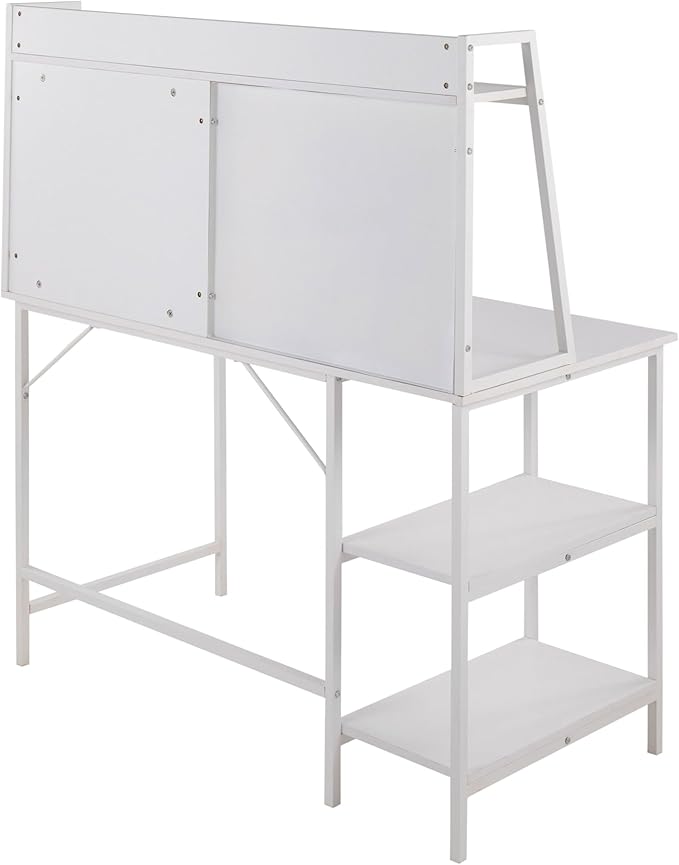 LumiSource Geo Shelf Desk Home Office Desk Computer Desk with Storage Small Desk for Bedroom Gaming Desk Contemporary Desk