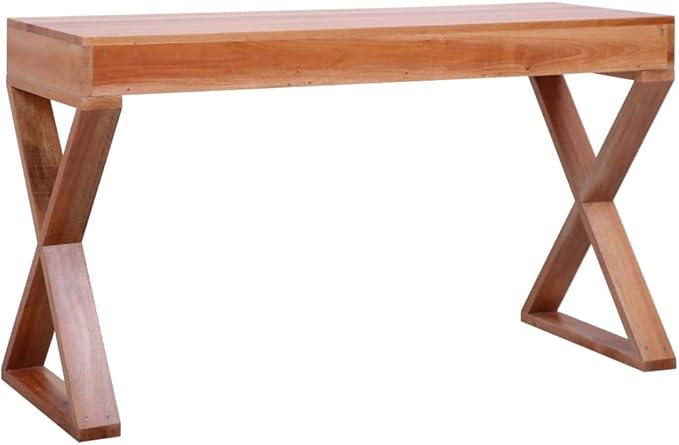Wooden Writing Computer Desk with 3 Drawers Home Office Desk Writing Study Table PC Desk Workstation for Bedroom 45.3x18.5x30.3 Solid Mahogany Wood -AA