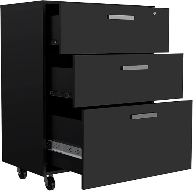 Penny Storage Cabinet | 3 Drawer Organizer with Lock &amp Wheels | Rolling File Cabinet for Office Garage Home