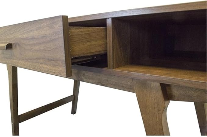 OS Home and Office Model Mid Century One Drawer and Sturdy Legs Desk Brown