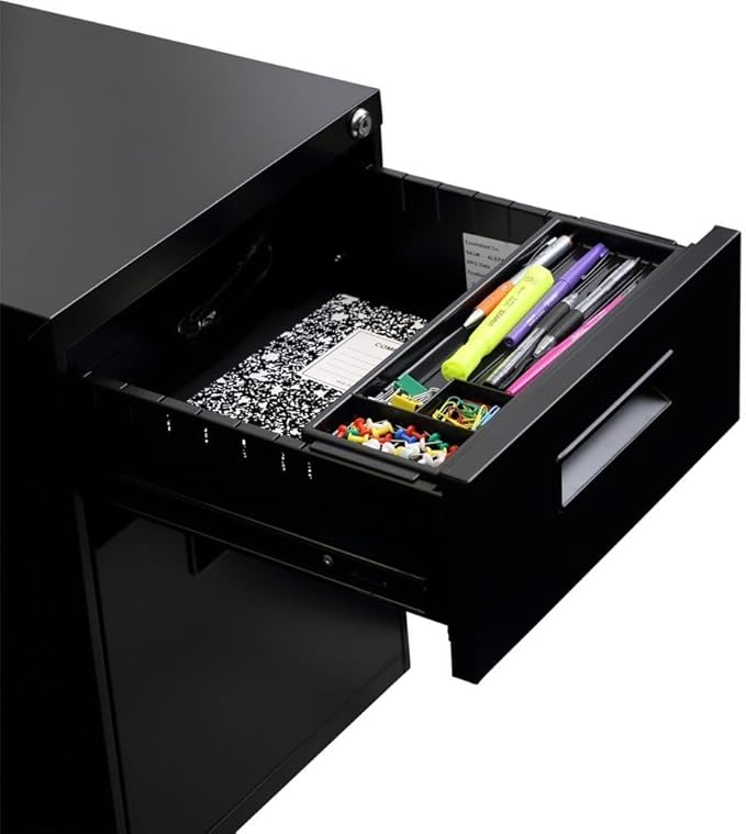Alera ALE Two-Drawer Metal Pedestal File 14 7/8w x 19 1/8d x 21 5/8h Black