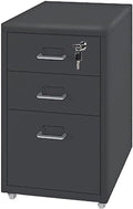 Vertical Filing Cabinet Metal Mobile File Cabinet with Lock and Casters 3/5 /6/8 Drawer Home Office Cabinet for A4 File (Color : Black Size : 3)