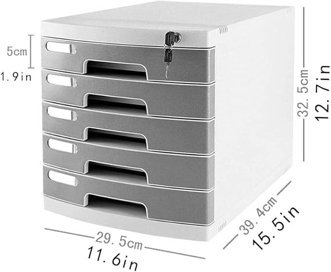 File Cabinets Filing Cabinet 5 Drawers Desktop Data Storage Plastic Storage Box 11.6X15.5X12.7 Inches Bookcase (Pink)