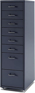 Aimeryup Drawer 5-tier/6-tier/8-tier File Cabinet Metal Clip with Wheel Storage Desk Cabinet Office Study Bedside(Size:28X41X109CMColor:A)