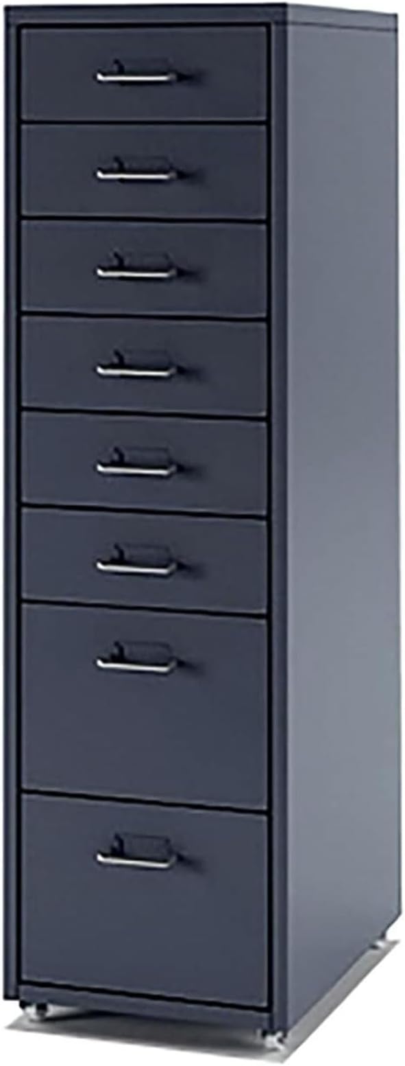 Aimeryup Drawer 5-tier/6-tier/8-tier File Cabinet Metal Clip with Wheel Storage Desk Cabinet Office Study Bedside(Size:28X41X109CMColor:A)