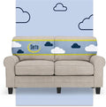 BOWERY HILL 61 Rolled Arm Loveseat Sofa Light Gray Upholstered Anti-Pilling Polyester Fabric Removable Covers Compact Modern Design Solid Wood Frame Living Room Two-Seater Couch