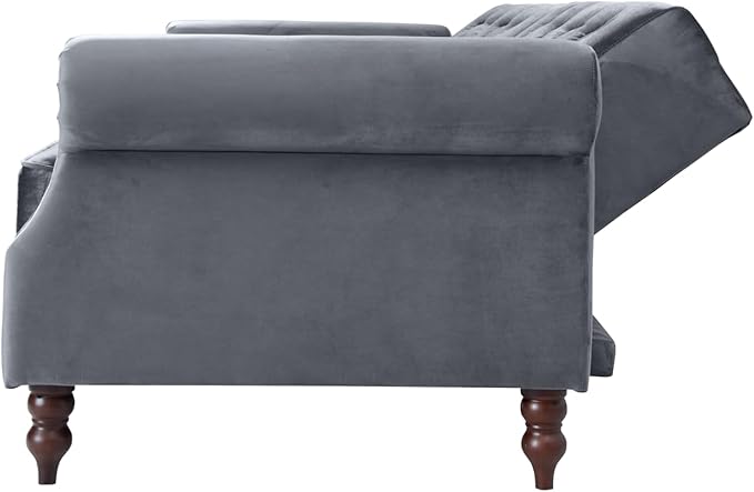 Legend Vansen 87.8 inchs Convertible Velvet Bed Sleeper Futon Sofas Grey