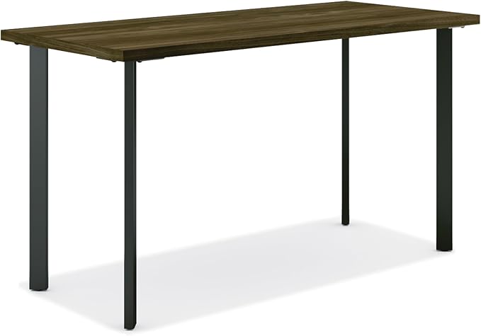 HON Coze Home Office Desks Sturdy Table Computer Desk 42 Walnut Top Black Base