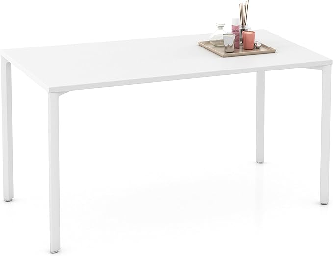 Laura Davidson Furniture Hudson Executive Desk Minimalist Commercial-Grade Computer Desk Writing Desk for Home Office Modern Desk (White Top with White Legs)