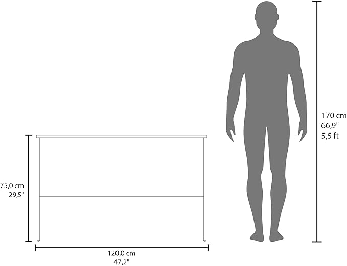 Minimalist Home Office Work Desk with Cable Management White