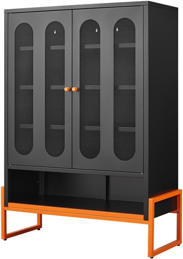 Suitable for Steel Storage cabinets in Living Rooms Kitchens and bedrooms and Office File Cabinet 2 Movable partitions (WG-Black)