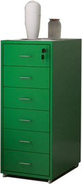 File Cabinet Six Drawer Cabinet Office with Lock Storage Cabinet Iron Data File Storage Cabinet (Color : Green)