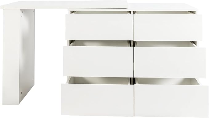 Modern Home Office Computer Desk with Hutch L-Shaped Corner Office Table with Drawers and Storage CabinetMDF+Wood Study Desk for OfficeStudy Room