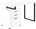 Monarch Specialties I 7646 Computer Desk Home Office Laptop Left Right Set-up Storage Drawers 48 L Work Metal Laminate White Black Contemporary