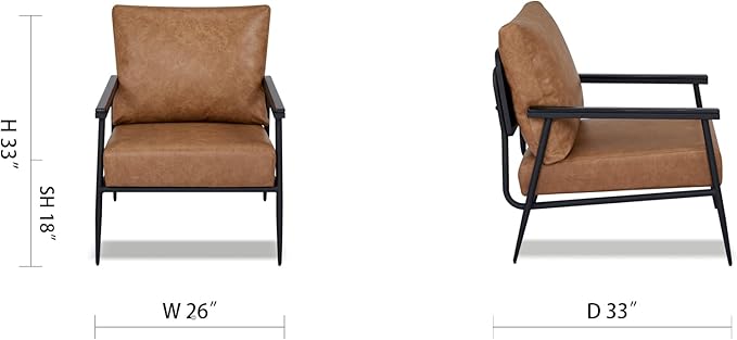 Artdeco Home Parker Modern arm Accent Chair Comfortable Chairs for Living Room Bedroom and Fireside Chair (Light Brown)