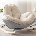 LITFAD Modern Upholstered Rocking Chair - Tufted Seat and Metal Legs Stylish Lounge Chair for Living Room Bedroom - Grey