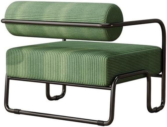 Direct Wicker Living Room Sling Accent Armchair Metal Sofa Chair Balcony Leisure Chair(Green)