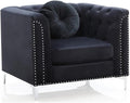 Glory Furniture Pompano Velvet Chair in Black