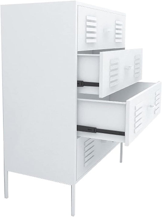 GLigeT Filing Cabinet Nordic Metal Filing Cabinets for Office Furniture Wide Bucket Cabinet 4 Drawers Storage Cabinets Light Luxury Living Room Cabinet File Storage Cabinets (Color : White)