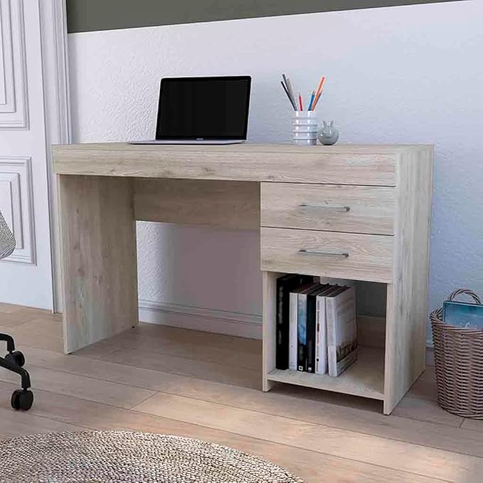 Home Office Desk Writing Computer Desk Two Drawers One Cabinet