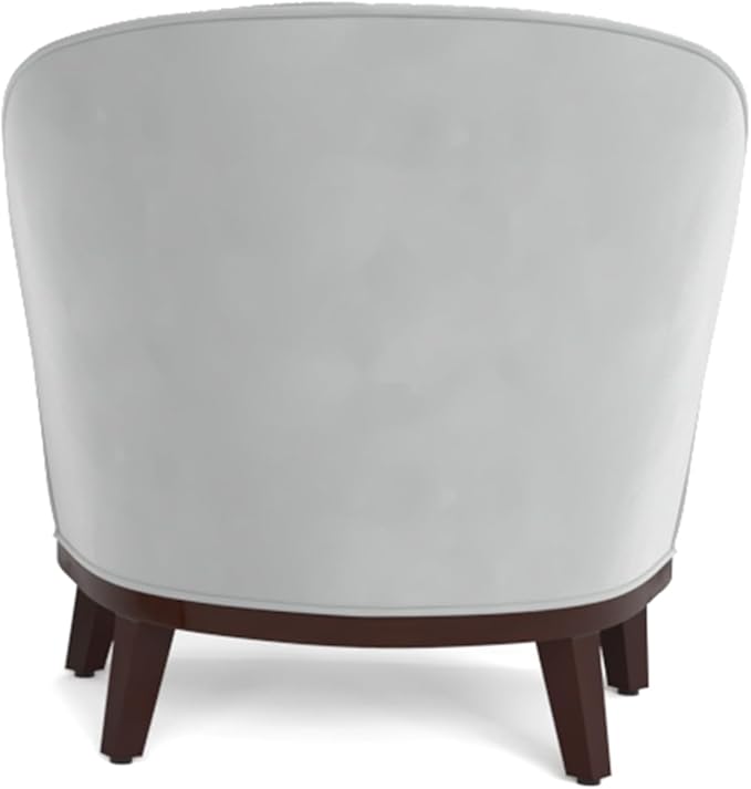 AC Pacific Ava Modern Barrel Accent Chair Upholstered Lounge Armchair with Curved Backrest Channel-Tufted Details Soft Seat Cushion &amp Throw Pillow for Living Room or Bedroom Light Grey