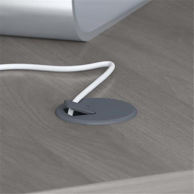 Bush Business Furniture Echo L Shaped Bow Front Office Desk in Modern Gray Modern Computer Table for Home or Professional Workspace