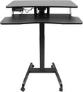 Electric Computer Desk Adjustable Height 31-51inch Floor Mount Electric Computer Desk Commerical Electric Computer Desk with 4 Brakes Wheels for Home Offices Conference Presentations