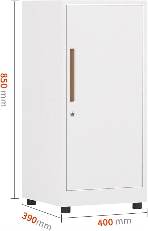 File Cabinet with Lock File Cabinet Vertical Filing Cabinet Single Door Locking File Cabinet Storage Box(Color:White)