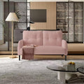 47 Loveseat Sofa Small Couches for Small Spaces Comfy Corduroy Solid Wood Frame Modern Deep Seat 2 Seater Couch with Side Pockets for Bedroom Living Room Apartment Office (Pink)